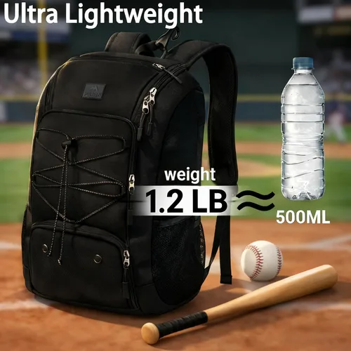 Vista 5 de MATEIN Mochila de Béisbol, Bolsa de Bate de Sóftbol con Compartimento para Zapatos para Jóvenes, Niños y Adultos, Bolsa de Béisbol Ligera con Gancho