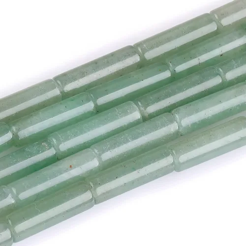Vista 21 de HAAMIIQII Cuentas de tubo de amazonita natural de 0.512 x 0.157 in, cuentas sueltas de piedra cilíndrica para fabricación de joyas, 15 pulgadas