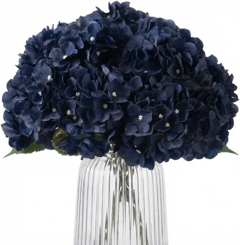 Vista 27 de 2 ramos de flores artificiales de hortensias de seda negra de 20 pulgadas