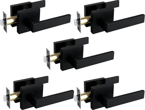 Vista 20 de NEWBANG Manija de palanca de puerta sólida con acabado negro mate