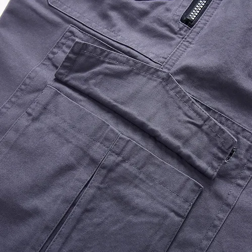 Vista 6 de DASAYO Pantalones cortos para hombre, casuales, de verano, con bolsillos con cremallera, pantalones cortos tácticos al aire libre, trabajo