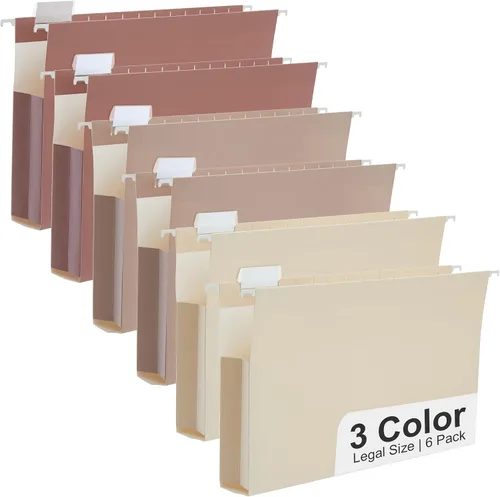 Vista 11 de Y YOMA Tamaño carta, paquete de 6 carpetas colgantes de acordeón con capacidad adicional, carpeta decorativa reforzada, carpeta expandible