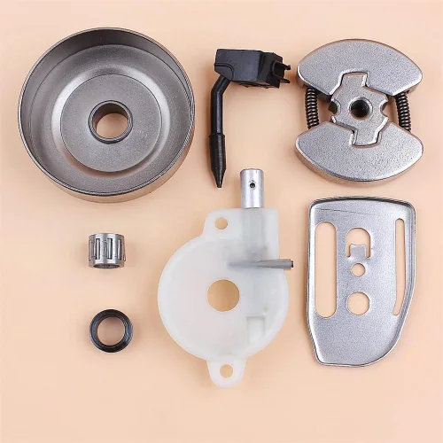 Vista 2 de Kit de engranaje de engrasador y tambor de embrague de bomba de aceite para motosierras Husqvarna 41 136 137 141 142 motosierras 530014410