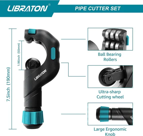 Vista 2 de LIBRATON Cuchilla de repuesto para cortador de tuberías para cortar tubos de aluminio, cobre, PVC, tubo fino de acero inoxidable