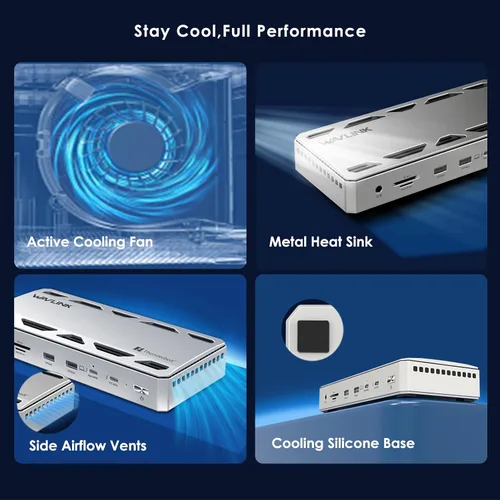Vista 8 de WAVLINK Thunderbolt 5 Dock, Intel Certified TB5 Docking Station, 120Gbps
