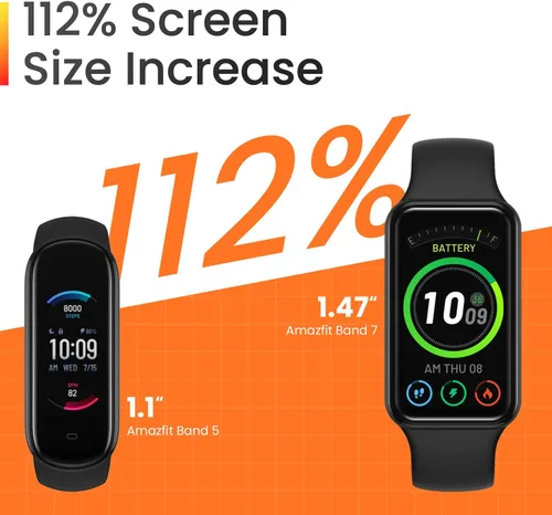 Vista 3 de Amazfit Band 7 - Rastreador de fitness y salud para mujeres y hombres, batería de 18 días, Alexa incorporada, pantalla AMOLED de 1.47 pulgadas, Negro