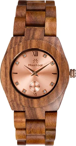 Vista 2 de Maui Kool Reloj de madera Hana Collection para mujer analógico de madera caja de bambú