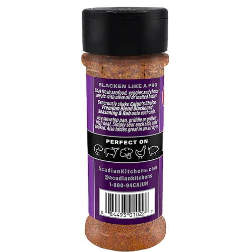 Vista 8 de Cajun's Choice - Condimento ennegrecido, tarro de 2.75 onzas, paquete de 2, totalmente natural, bajo en sal, sin gluten, auténtica especia