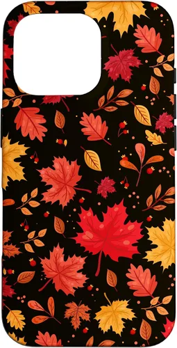 Vista 20 de iPhone 11 Pro Halloween Pattern Fall Leaves Pattern - Funda de la temporada de otoño