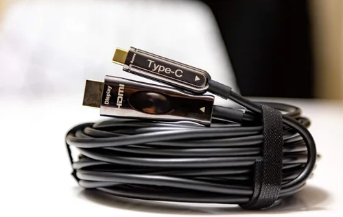 Vista 6 de Pacroban Cable USB tipo C a HDMI de fibra óptica - 4K 60Hz, compatible con Thunderbolt 3, largo (25 pies)