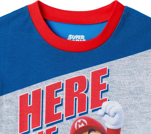 Vista 2 de SUPER MARIO Pijamas para niños Conjuntos de ropa de dormir de 4 piezas para niños, camisas de dormir y pantalones de pijama para niños grandes