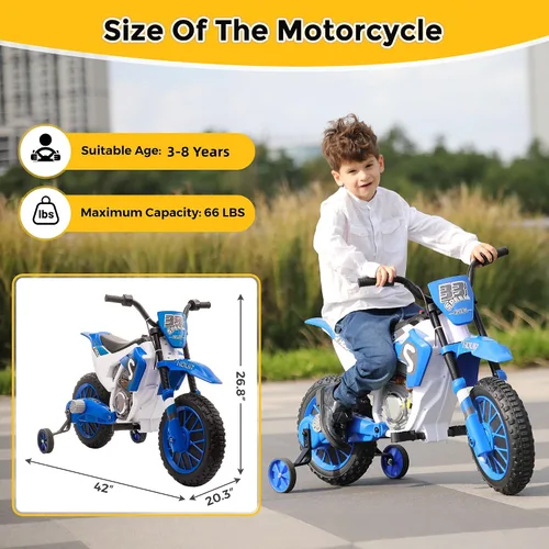 Vista 2 de TOBBI Motocicleta Dirt Bike para Niños de 12V Motocicletas Eléctricas Juguetes de Montar a Batería Motocross Todoterreno para Niños y Niñas de 3+