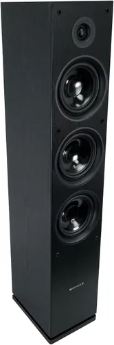 Vista 4 de Rockville RockTower 64B - Altavoz de torre pasivo, 4 ohmios, negro, sonido de alta fidelidad, rejilla desmontable, 3 vías, 6.5 pulgadas, 500 W, MDF