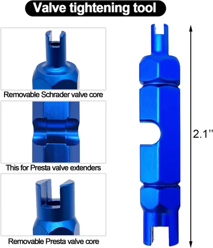 Vista 3 de Medsuo Kit de herramientas de extracción de núcleo de válvula de bicicleta, herramienta universal de reparación de núcleo de válvula de automóvil