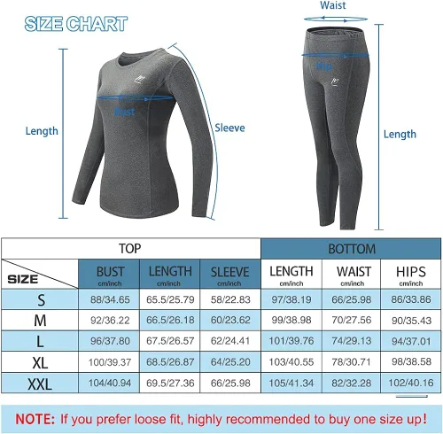 Vista 7 de MeetHoo Ropa interior térmica para mujer, conjunto de compresión de capa base cálida para invierno, forro polar, pantalones largos para correr