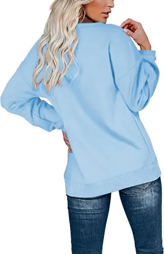 Vista 27 de KINGFEN Sudadera de manga larga con cremallera de un cuarto para mujer