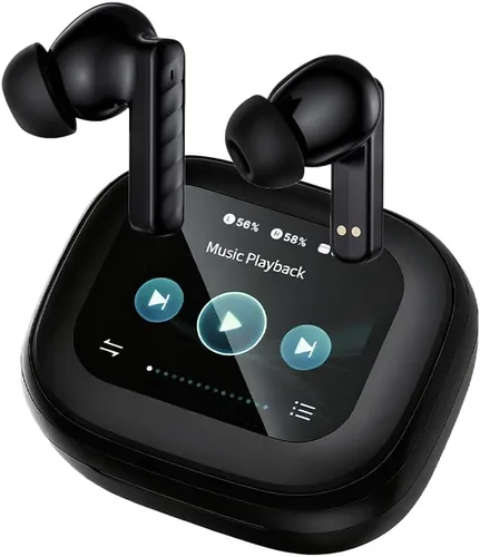 Vista 8 de Auriculares inalámbricos, auriculares Bluetooth 5.4 intrauditivos con estuche con pantalla táctil inteligente, auriculares ANC con cancelación