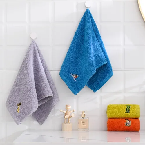 Vista 9 de sense gnosis Toallas faciales de 100% algodón para niños, toallas de dedo para baño, juego de toallas bordadas con animales para niños y toallitas