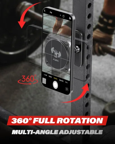 Vista 6 de A2C Gym - Soporte magnético para teléfono, base de aluminio duradera para superficies metálicas y no metálicas, compatible con MagSafe iPhone 12-17