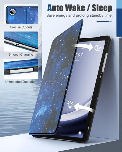 Vista 6 de MoKo Funda para Samsung Galaxy Tab A9 Plus de 11 pulgadas 2023, Carcasa Protectora Trasera Delgada de Visualización Multi-Ángulo