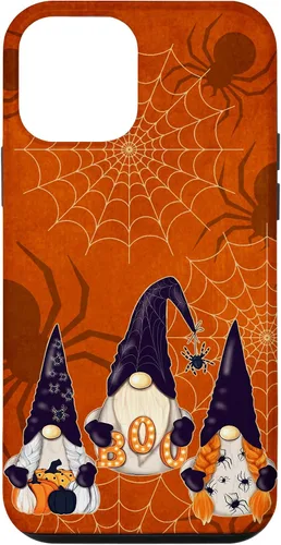 Vista 16 de iPhone 16 Spooky Halloween Gnomes Pumpkin Spider Pattern Witchy Boo Case