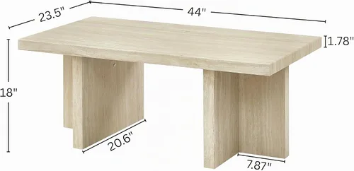 Vista 2 de Roundhill Furniture Mchome - Mesa de centro contemporánea, mármol sintético beige