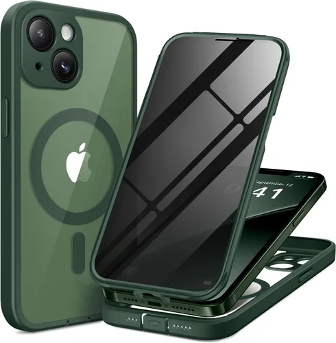 Vista 94 de BERFY Funda para iPhone 12 Pro Max, compatible con MagSafe, protector de pantalla de privacidad integrado y protección de cámara, antiespía