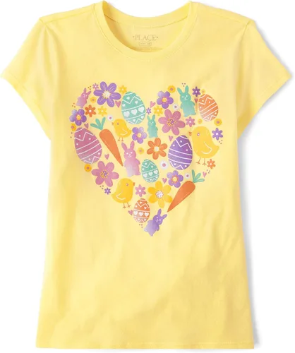 Vista 6 de The Children's Place Girls' Short Sleeve Graphic T-Shirt