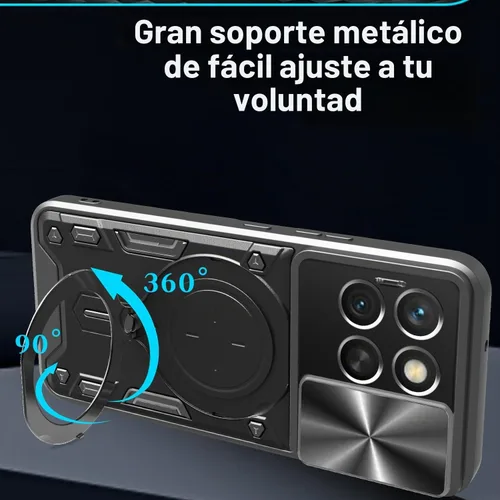 Vista 4 de Chengmi ZMONE - Funda para Redmi K50 Gaming/Xiaomi Poco F4 GT 5G con protector de pantalla de vidrio (paquete de 2) resistente de doble capa