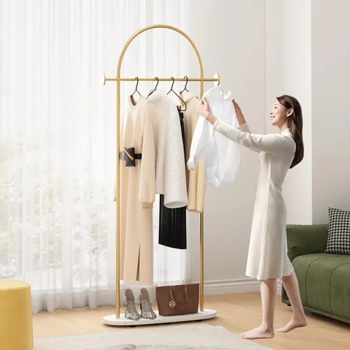 Vista 12 de Percheros independientes con base de mármol, soporte de ropa resistente para entrada, dormitorio, sala de estar, boutiques, 15.7 pulgadas de largo