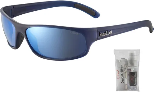 Vista 2 de bollé Anaconda - Gafas de sol rectangulares de 2.73 pulgadas para hombre + paquete con kit de gafas de cortesía de diseñador iWear