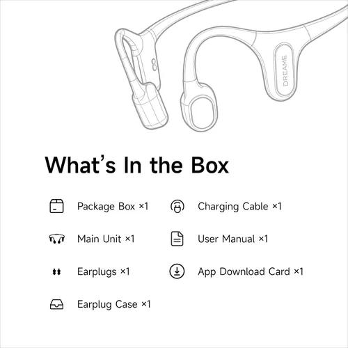 Vista 17 de dreame Aqua Plus Auriculares de conducción ósea, auriculares de oreja