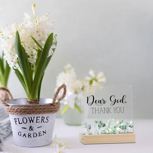 Vista 7 de Decoración de granja, decoraciones cristianas de Dios para el hogar de acrílico, decoración estética de estante de mesa para entrada, accesorios
