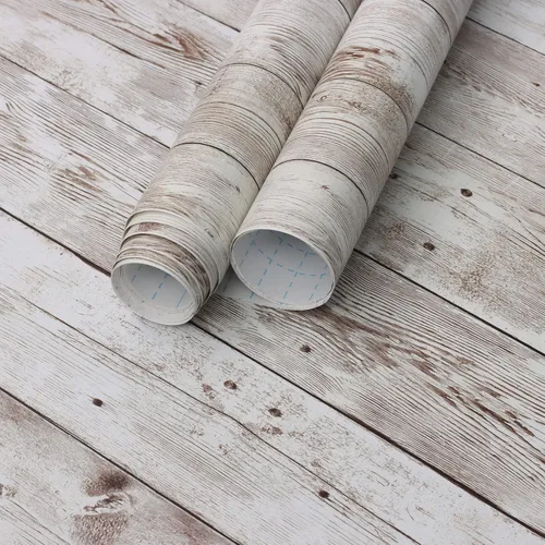 Vista 7 de Papel de contacto de madera, papel tapiz de madera, pega y despega, rolla de papel autoadhesivo extraíble, aspecto de grano de madera rústico