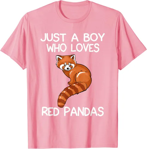 Vista 99 de Just A Boy Who Loves Red Pandas Gift - Camiseta con diseño de panda roja, Negro, S