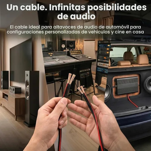 Vista 5 de GEARit - Cable de altavoz de calibre 12 de 20 pies, cable CCA 12/2 para Negro