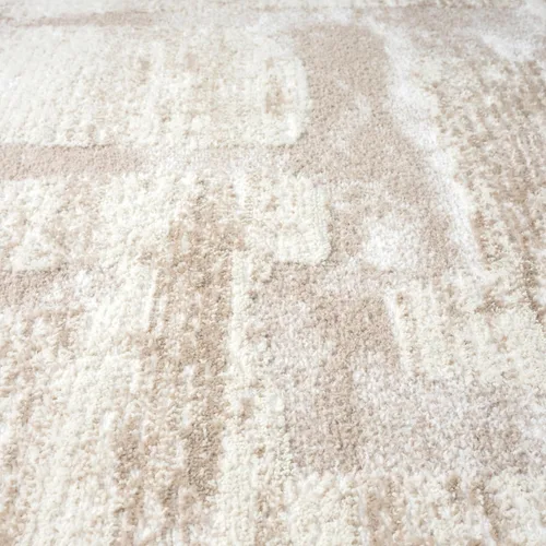 Vista 6 de Abani Alfombra color crema para sala de estar, dormitorio, patrón de bloques, 2 x 3 pies, duradera y fácil de limpiar