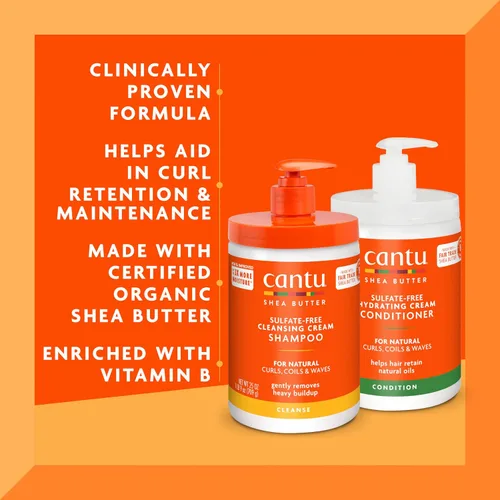 Vista 3 de Cantu Champú y acondicionador con manteca de karité para cabello natural, 25 onzas líquidas (paquete de 2)
