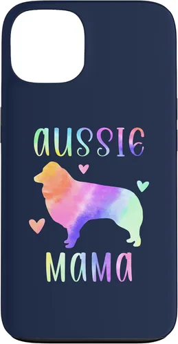 Vista 7 de iPhone 16 Aussie Mama Australian Shepherd Mom Rainbow Watercolor Case