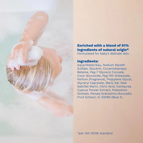 Vista 7 de Mustela Baño de burbujas multisensorial para bebés con aguacate natural, fórmula biodegradable, 6.76 onzas, el embalaje puede variar