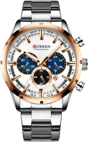 Vista 17 de FANMIS Relojes de lujo para hombre, cronógrafo de negocios, impermeable, de acero inoxidable, analógico, de cuarzo, reloj de pulsera