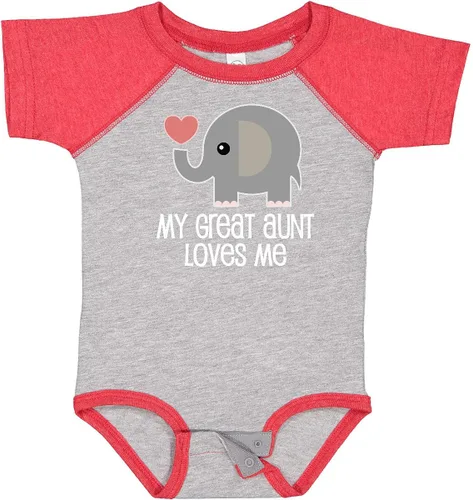 Vista 9 de inktastic Body para bebé Great Aunt Loves Me Elefante 0040 Negro