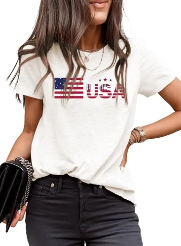 Vista 23 de EVALESS Camisetas casuales de manga corta para mujer 1a multicolor