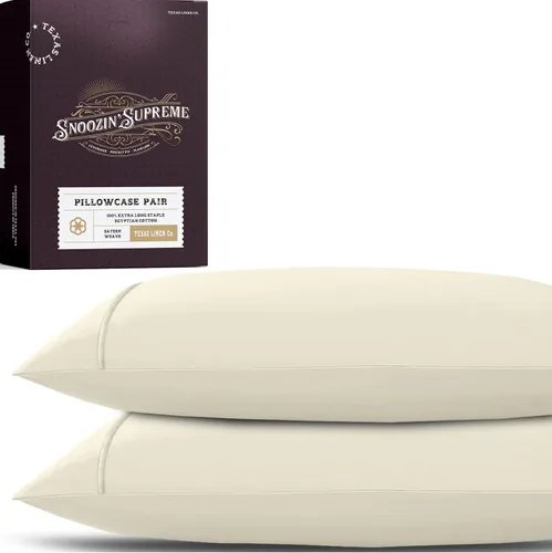 Vista 14 de TEXAS LINEN CO. Juego de 2 fundas de almohada tamaño queen de 100% algodón egipcio - Serie 2000 de lujo, fundas de almohada estándar/tamaño queen