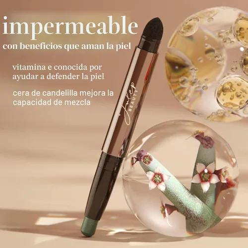 Vista 8 de Julep Sombra de ojos 101 Crème-to-Powder sombra de ojos en barra dúo, brillo perla y nevada mate