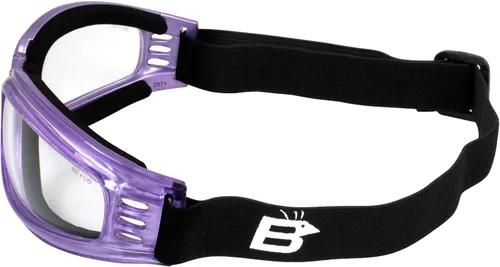 Vista 5 de 2 pares de lentes Birdz Eyewear Cardinal para mujer, acolchadas, flotantes, para motocicleta, montura rosa y lentes transparentes con montura morada