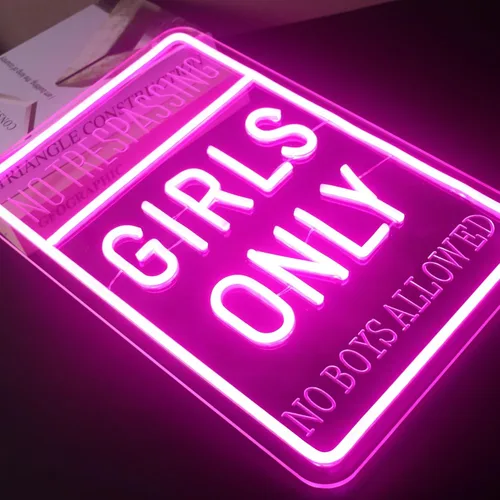 Vista 7 de Luz de neón "Girls Only", arte de pared LED para habitación de niñas, club, cueva, dormitorio, rincón de estudio o espacio de reunión de mejores