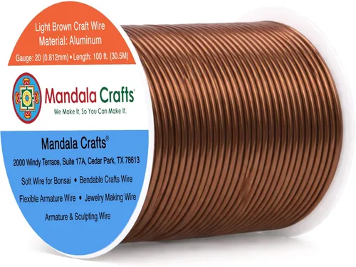 Vista 156 de Mandala Crafts - Alambre de aluminio anodizado de calibre 22 para hacer joyas - 137.2 m de alambre flexible surtido y coloreado - Doble para bonsái