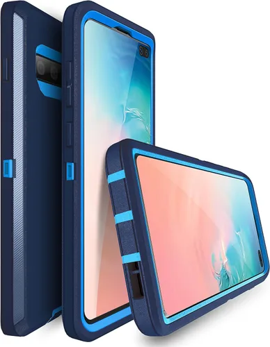 Vista 3 de MXX Funda Defender resistente, compatible con Galaxy S10 Plus Full Armor Body Cover a prueba de golpes, parachoques integrado 3 en 1 capas híbridas