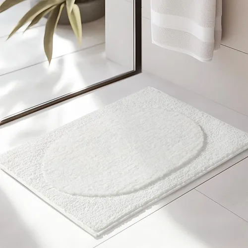 Vista 24 de DEXDE - Alfombra antideslizante para baño, ducha, 24 x 16 pulgadas, color beige